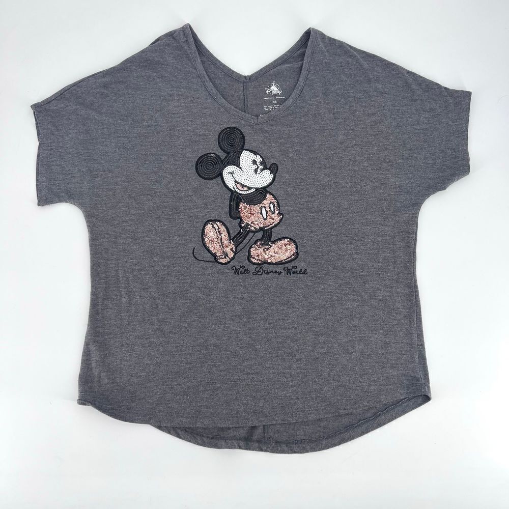 Walt Disney World Official Sequin Mickey Mouse Women’s shirt XS‎